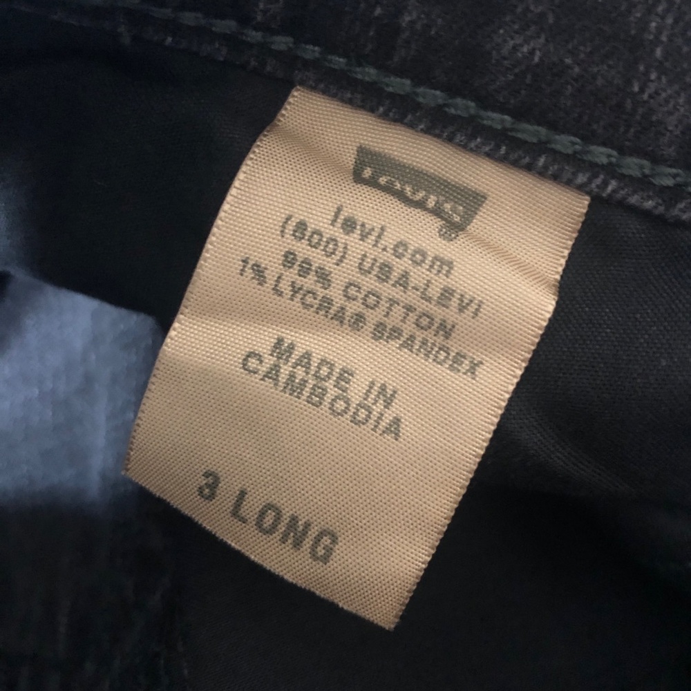 PREOWNED woman Levi's 504 Tilted Mid Rise denim Jeans Black SZ 3 - Picture 3 of 8